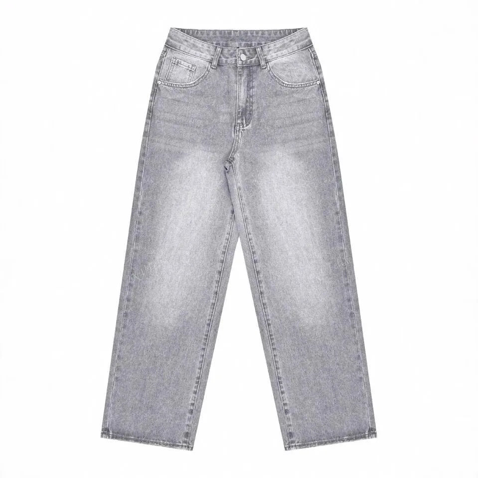 High-Waist Vintage Gray Jeans