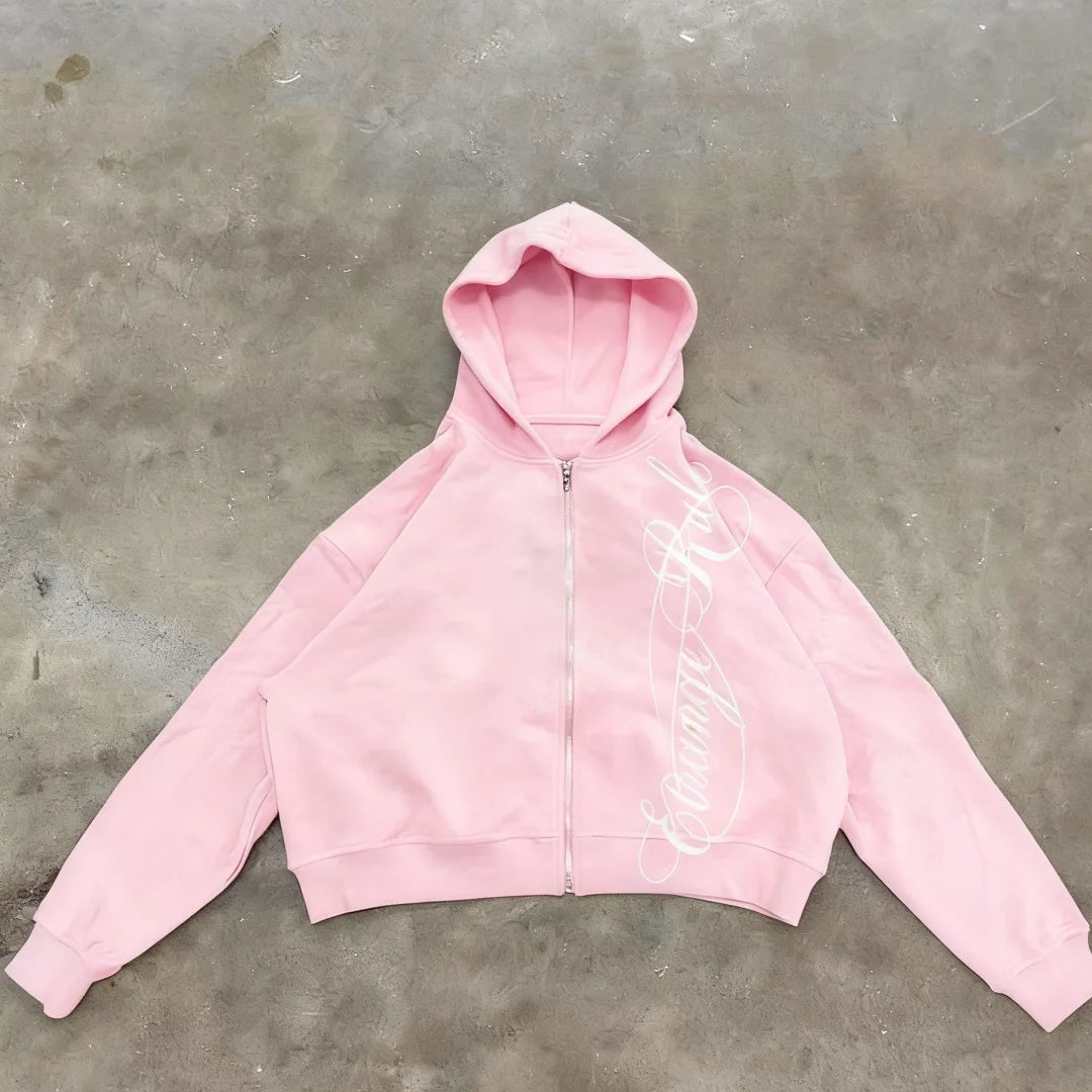 Script Cropped Hoodie