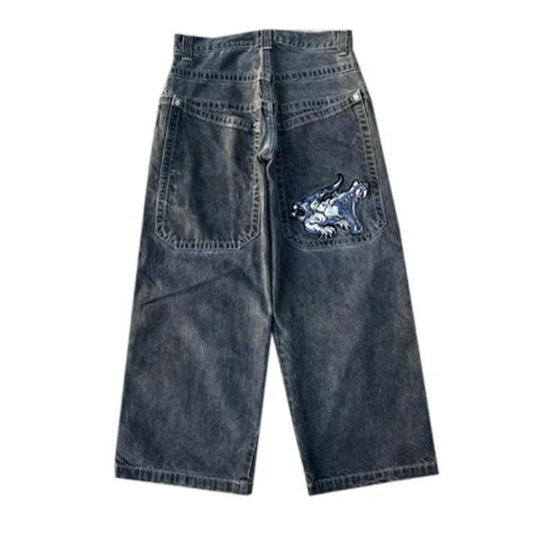 Y2K Men Jeans Goth Printed Graphic High Quality Baggy Jeans Fashion Hip Hop Streetwear Men Women Harajuku Casual Wide Leg Jeans