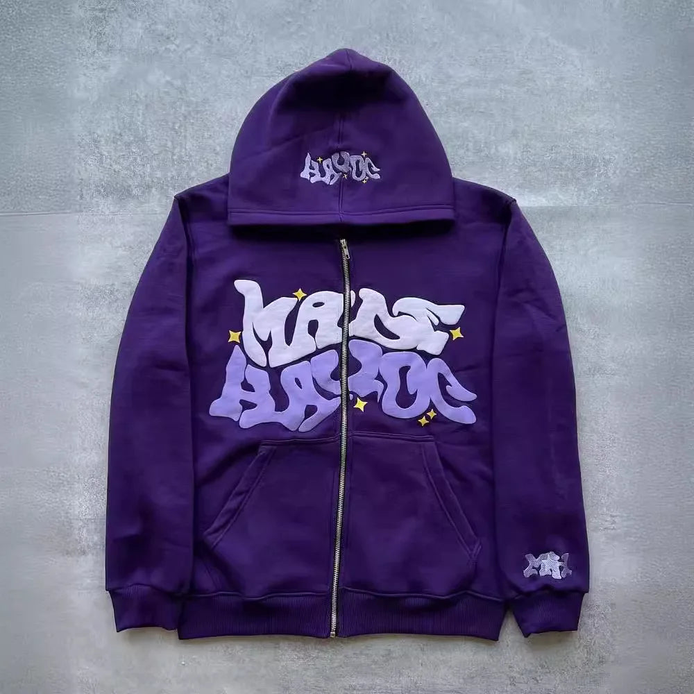 Retro Star Zip Hoodie – Y2K Streetwear Jacket