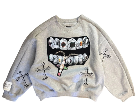 Grunge Varsity Oversized Sweatshirt